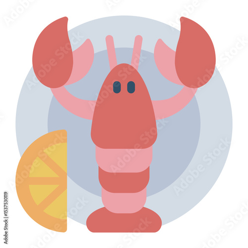 lobster flat icon for seafood dishes or culinary design