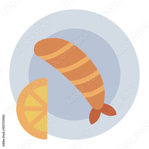A salmon dish flat icon perfect for menus seafood apps or culinary design