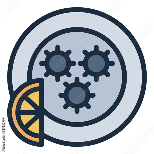 sea urchin filled line icon for seafood cuisine and marine theme