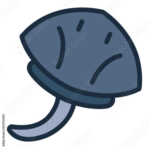 Crampfish filled line icon with shell shape used in seafood or ocean food design