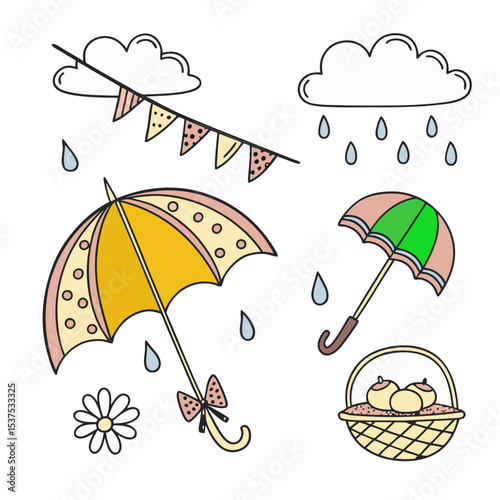 umbrella and rain drops