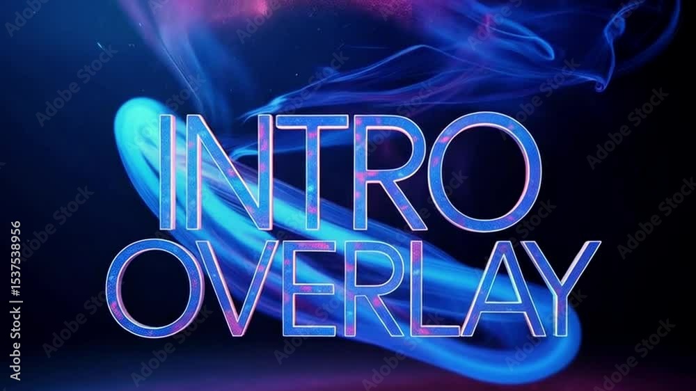 Dynamic Intro Overlay Neon Light Trails and Smoke Effects for Video Editing