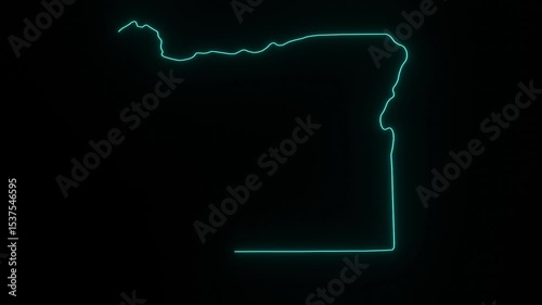 United States Oregon Abstract Map Animation 4k