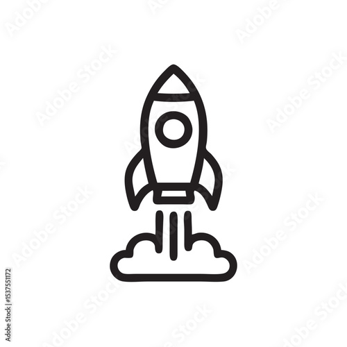 start up rocket icon vector