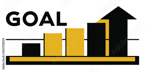 Achieving goals business growth success progress chart