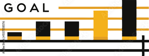 Achieving goals progress bar chart business success