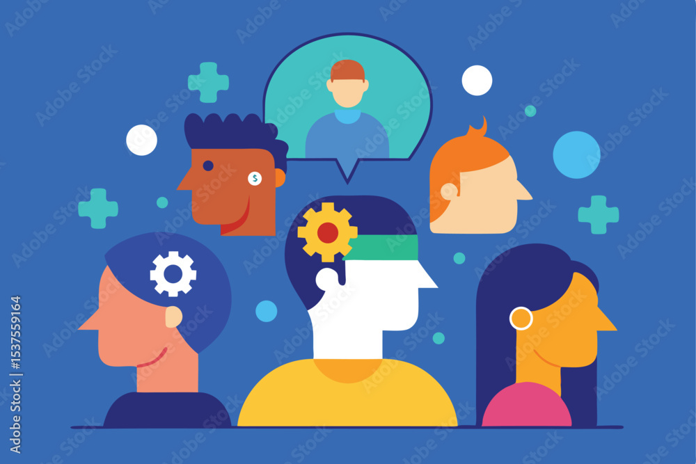 Fototapeta premium Diverse team brainstorming innovative ideas collaboration teamwork