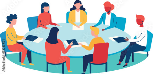Diverse team brainstorming collaboration meeting around table