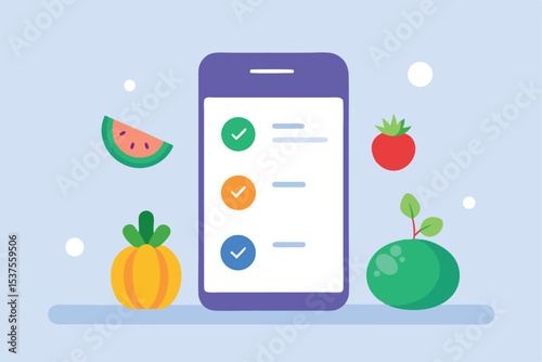 Mobile app grocery list fresh produce checklist