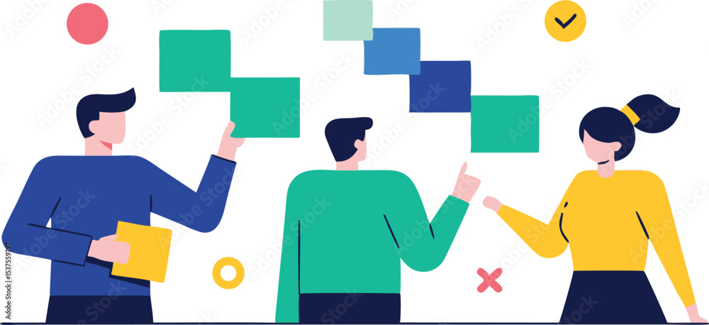 Obraz premium Team collaboration creative problem solving strategy planning