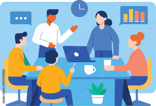 Team meeting collaboration business people office workplace