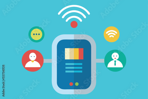 Wireless network connecting people and data through mobile device
