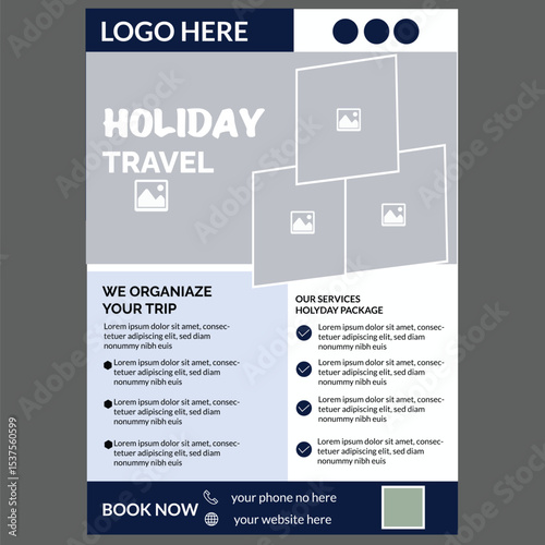 Modern holyday travel flayer design