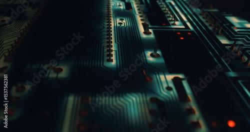 Circuit board electronics technology PCB closeup