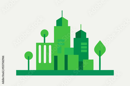 Eco-Friendly Cityscape Green Urban Design and Sustainable Architecture