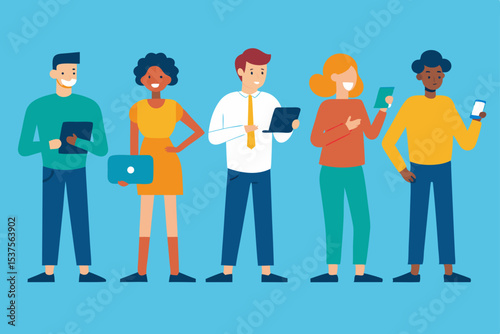 Diverse Team Collaboration  Modern Professionals Using Technology for Seamless Communication and Project Success