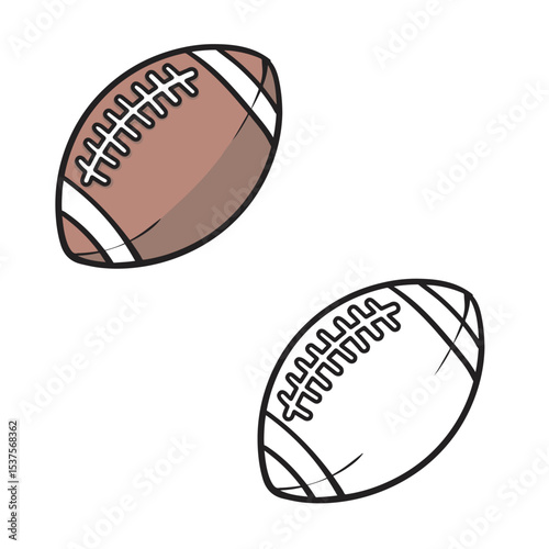 rugby vector illustrations. coloring. drawing. simple. easy to edit