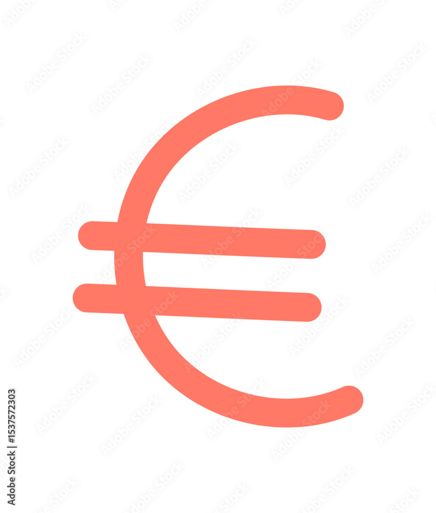 Obraz premium Euro symbol represents currency of the eurozone. This finance icon signifies economic trade and investment in the market. Ideal for business, banking, and financial industries, this modern vector