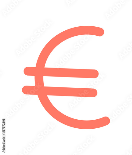 Euro symbol represents currency of the eurozone. This finance icon signifies economic trade and investment in the market. Ideal for business, banking, and financial industries, this modern vector