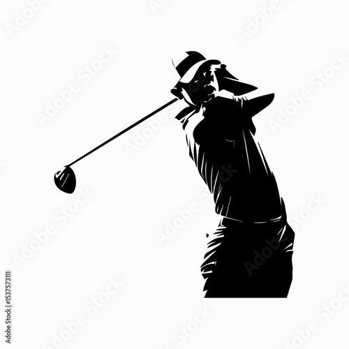 man with golf club and ball
