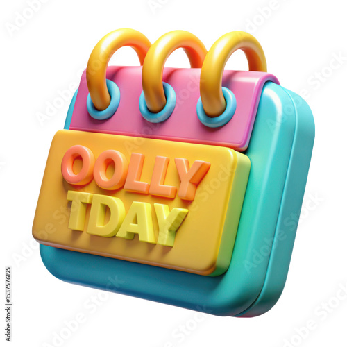 3d render of colorful ooly today calendar app icon