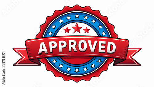 Approved Seal Generated AI Graphic Design, Quality Assurance Badge