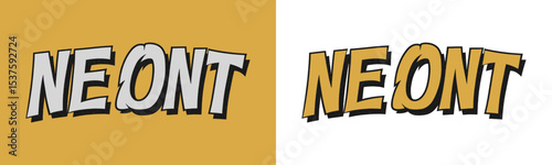 "NE ONT" Bold Cartoon Font Vector Design: Comic Style Typography, Lettering for Graphic Design, Illustration for Posters, Banners