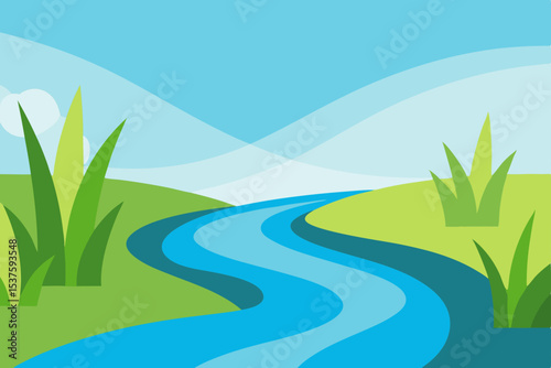 Serene River Landscape A Tranquil Scene of Nature's Beauty