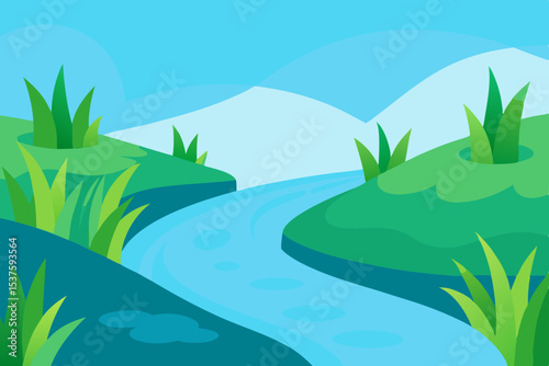 Serene River Landscape A Tranquil Scene of Nature's Beauty