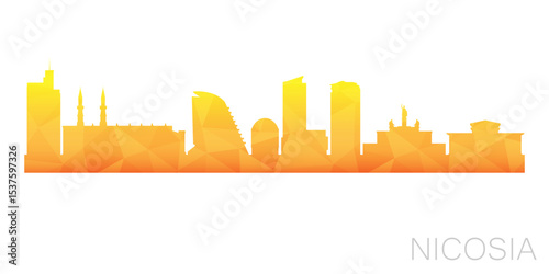Nicosia, Cyprus Low Poly Skyline Clip Art City Design. Geometric Polygon Graphic Horizon Icon. Vector Illustration Symbol.