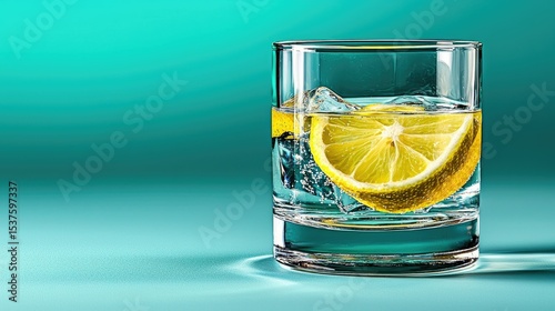 Refreshing Lemon Water in Glass