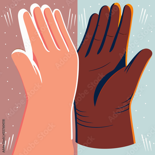 Diverse Hands High Five: Unity, Teamwork, Collaboration