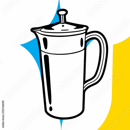 French Press Coffee Maker Illustration