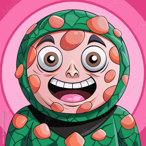 funny cartoon green alien