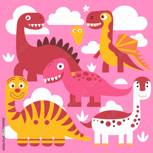 set of funny cartoon animals