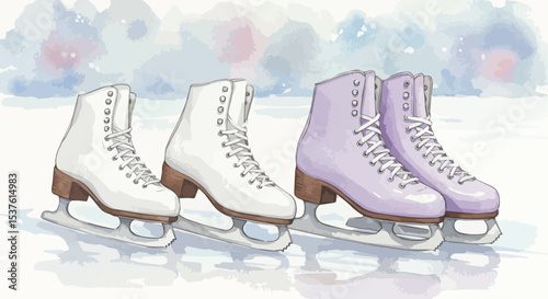 Figure Skates on Ice 