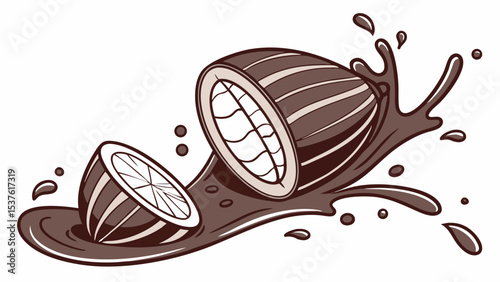 Cocoa Bean Splatter Delicious Chocolate Illustration