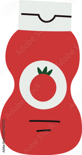 Ketchup Bottle with Tomato Icon