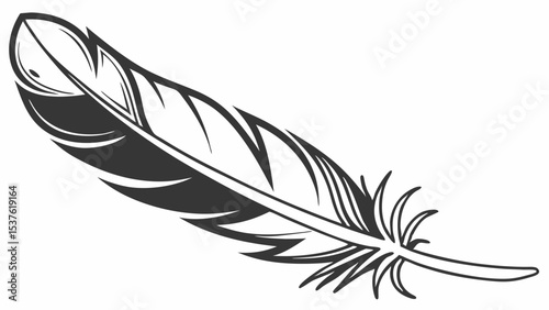 Elegant Feather Design Tribal Style Illustration