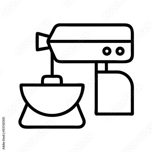 Stand mixer with bowl in minimalist design for kitchen use  