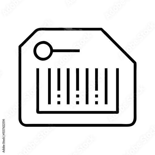 Barcode label design with identifier on rectangular tag  
