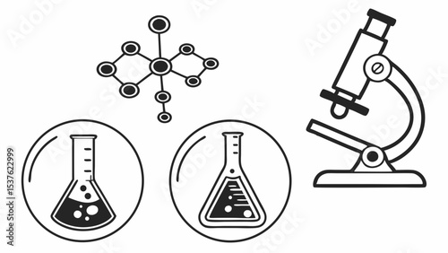 Scientific Research Microscopic View of Molecular Structures and Experiments