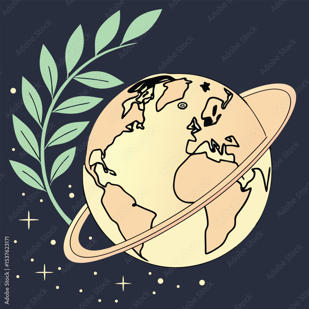 Obraz premium A vector of glowing with a leaf around it 