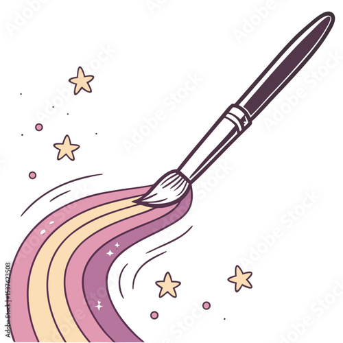 Vector icon of a makeup brush 