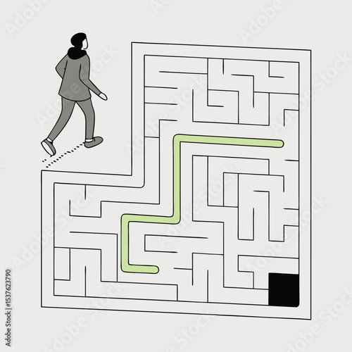 businessman in labyrinth