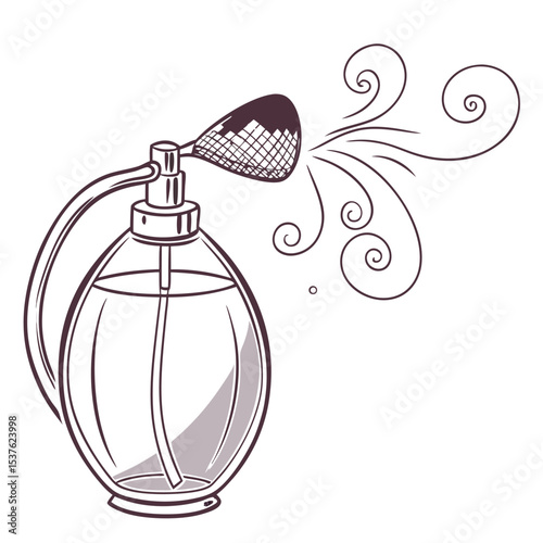 hand drawn illustration of a bottle of perfume