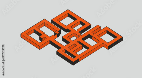 Abstract Orange Geometric Blocks