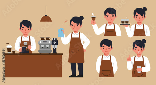 Busy Coffee Shop Barista
