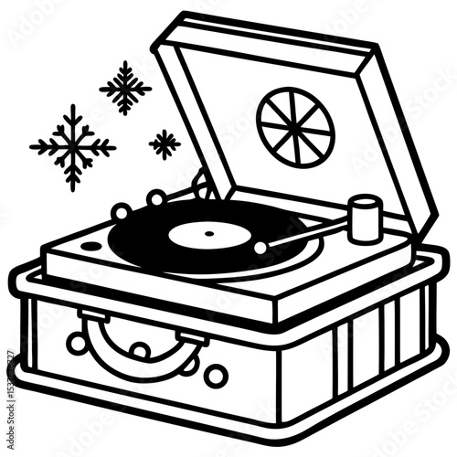 Simple Xmas Record Player Vector