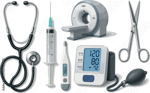 Medical Tools Arrangement - Healthcare Examination Equipment 